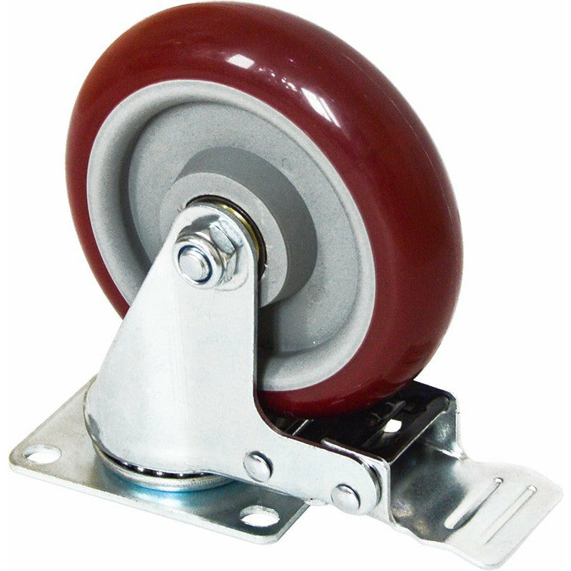 4 X 5" Heavy Duty 400kg Swivel Castor Wheels Trolley Furniture Caster All Brake