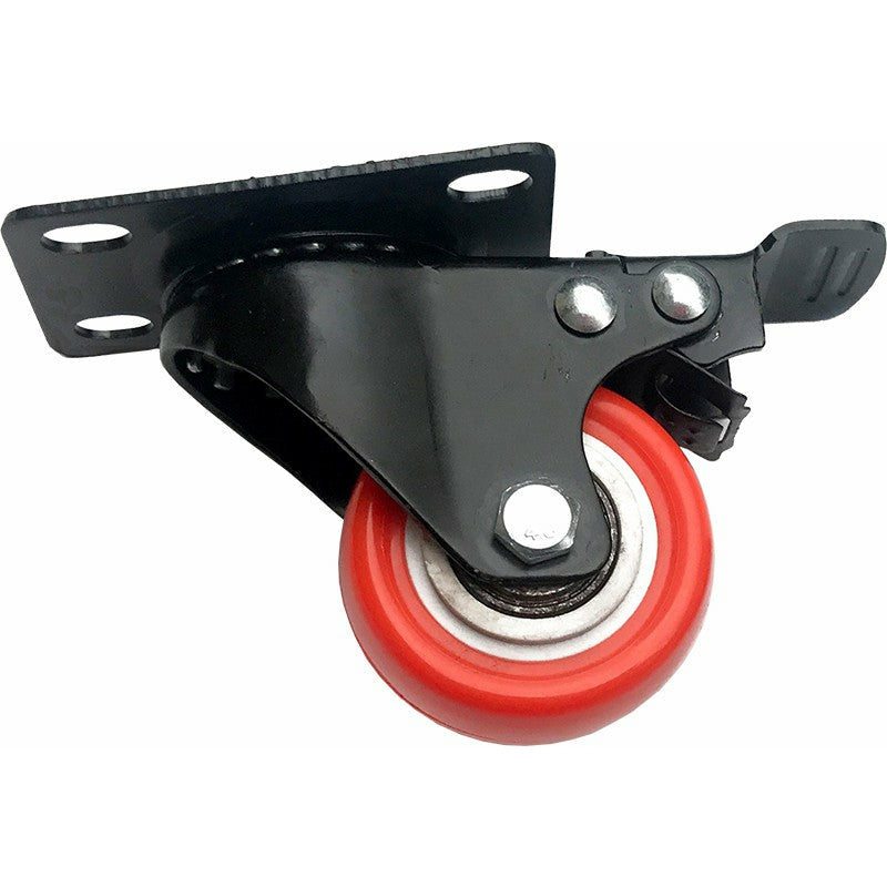 8 x 2" Polyurethane Castor Wheels - Swivel and 4 with brake