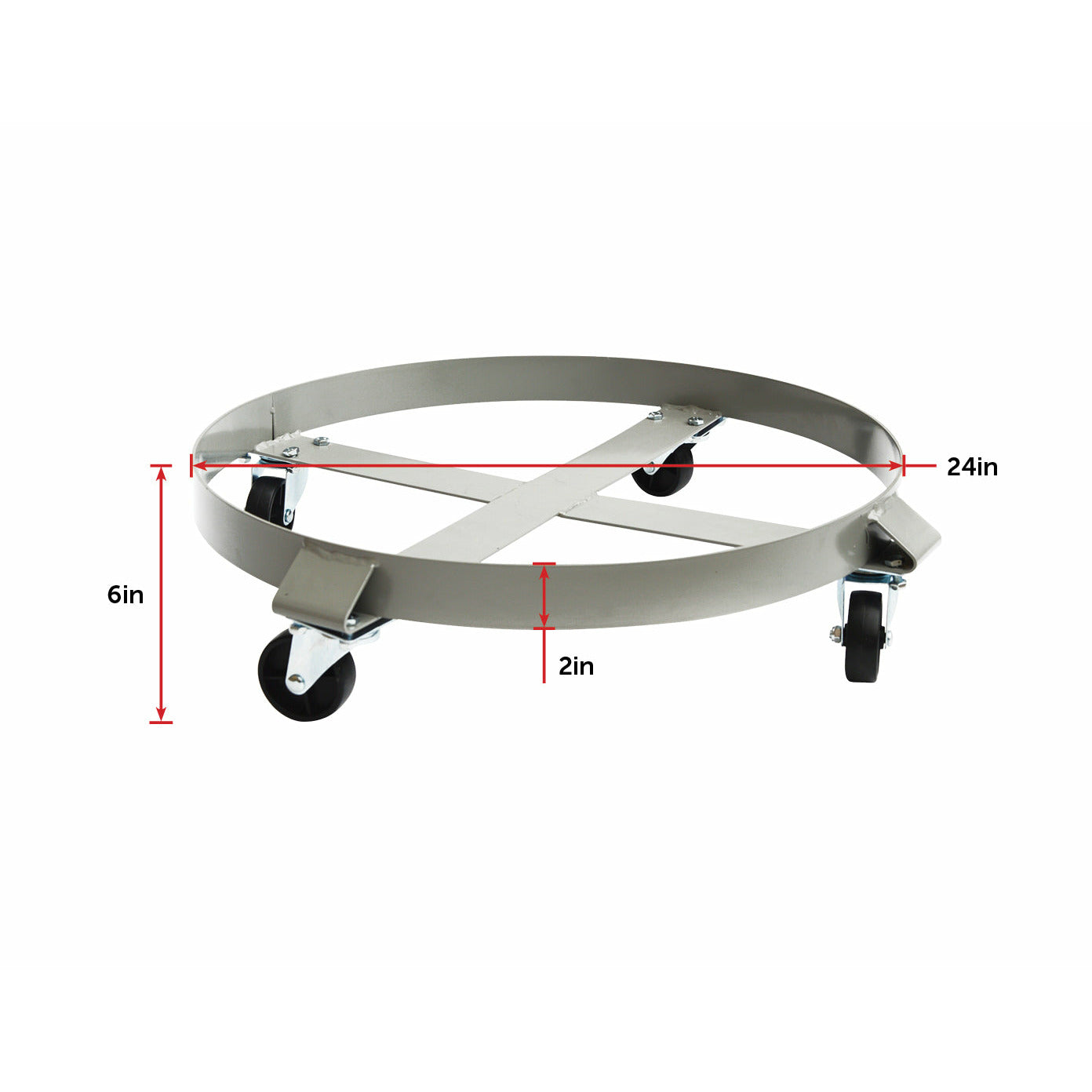 Drum Dolly 450kg 55 Gallon w Swivel Casters Heavy Duty Steel Frame Non Tipping