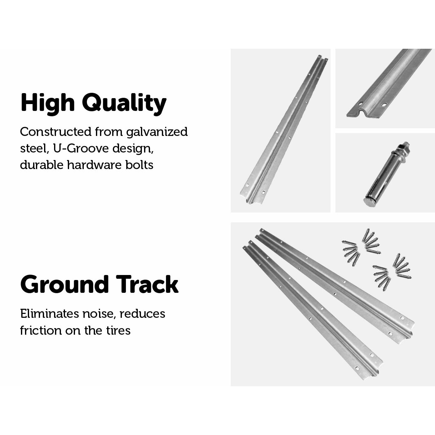 Sliding Gate Hardware Accessories Kit - 2m Track