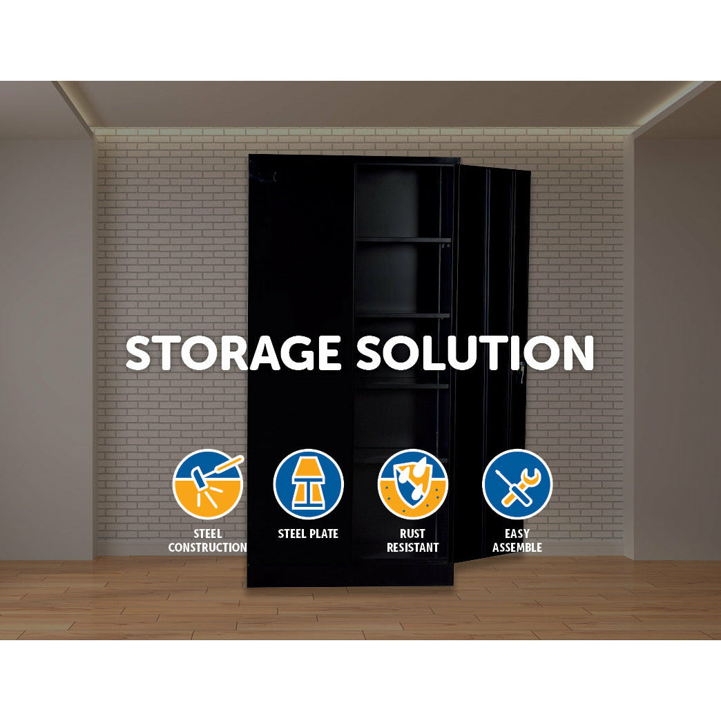 Two-Door Shelf Office Gym Filing Storage Locker Cabinet Safe