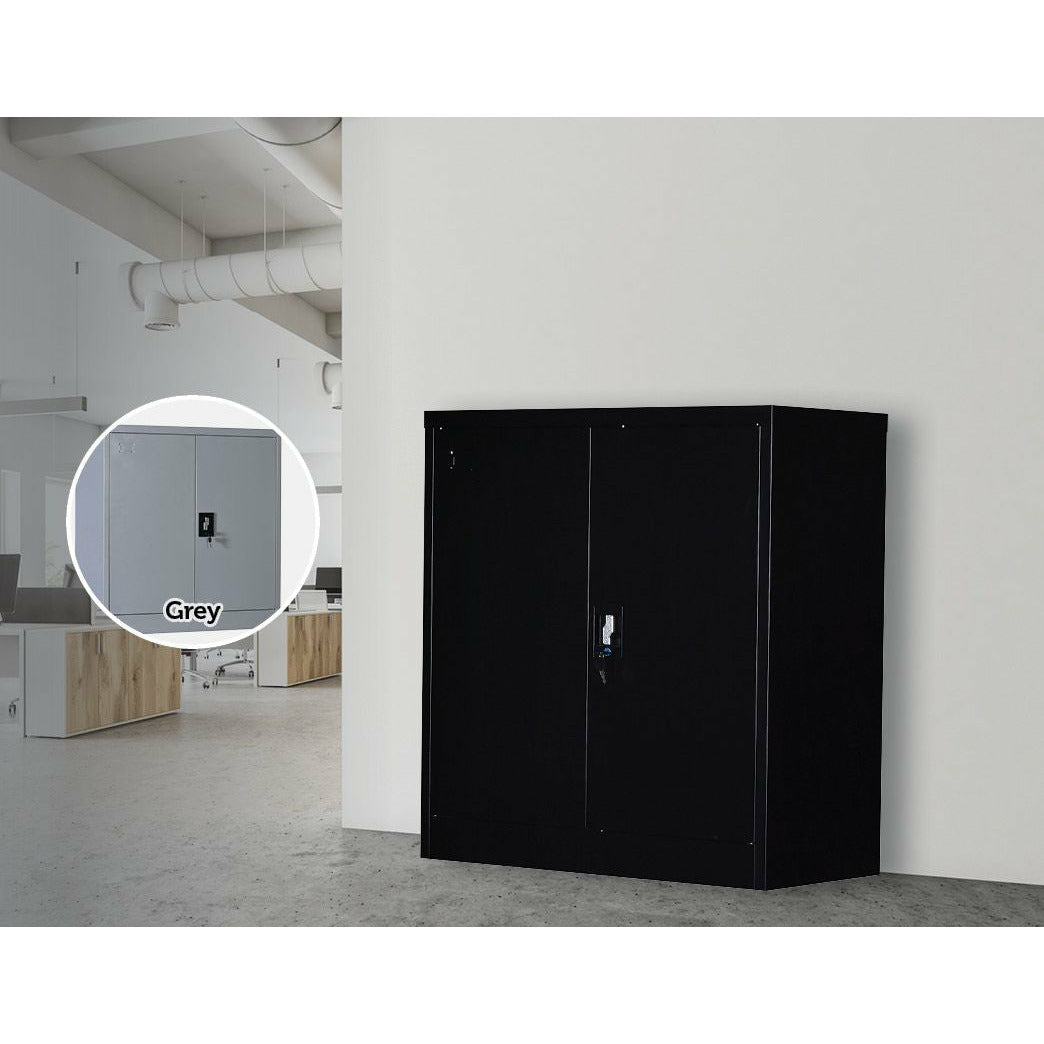 Two-Door Shelf Office Gym Filing Storage Locker Cabinet Safe