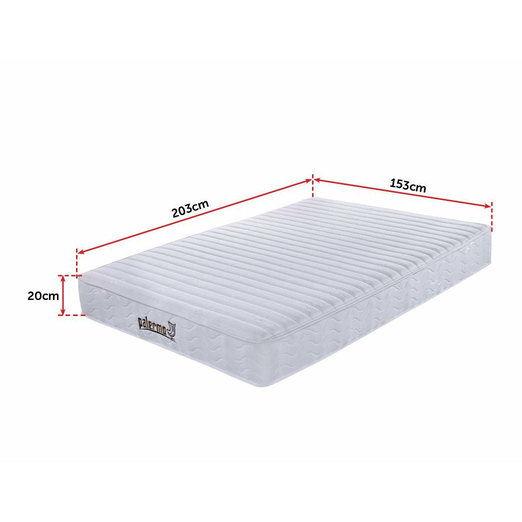 Palermo Contour 20cm Encased Coil Queen Mattress CertiPUR-US Certified Foam
