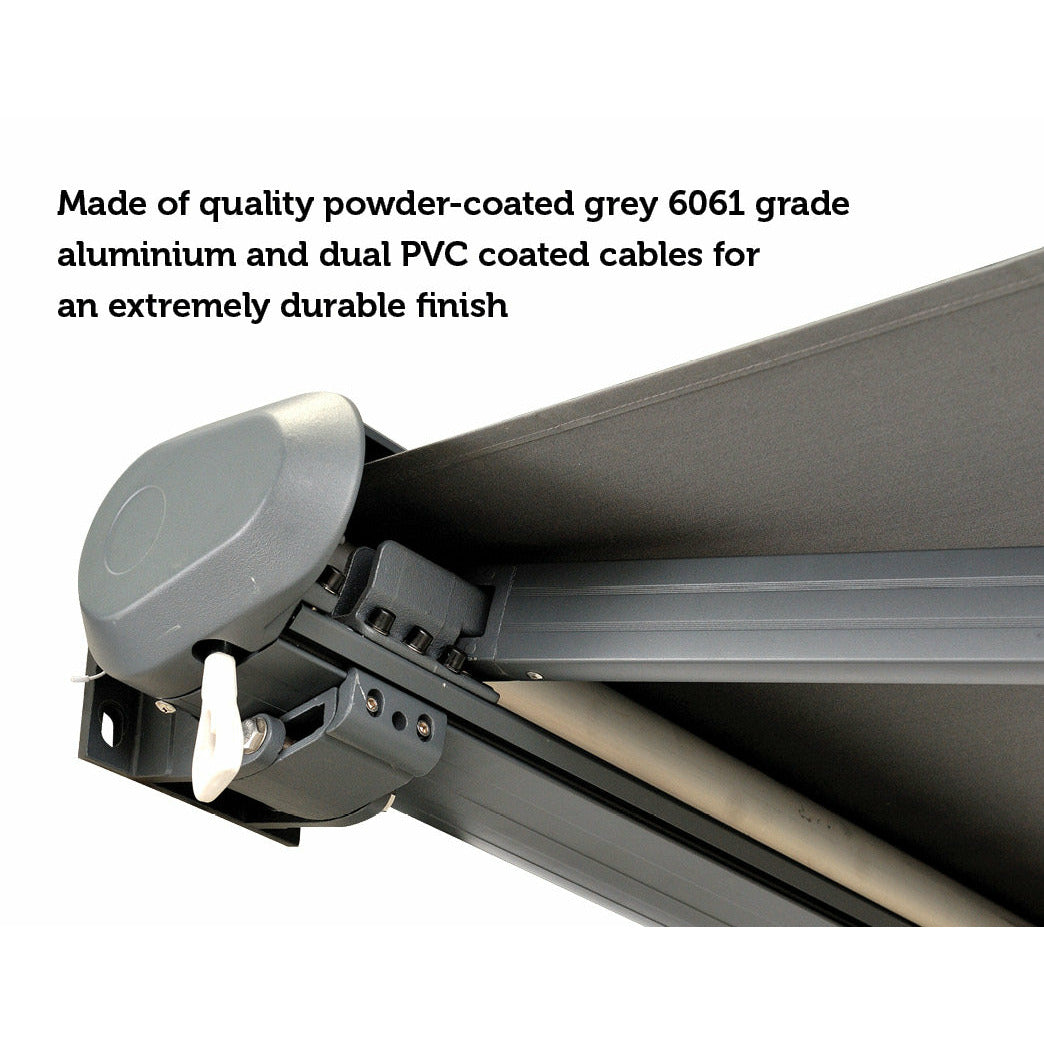 5.0m x 3.0m Retractable Folding Arm Awning Heavy Duty Full Cassette Motorised