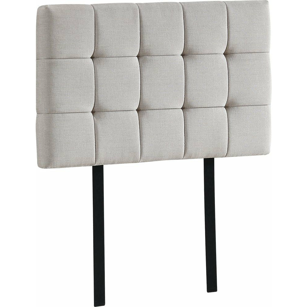 Linen Fabric Single Bed Deluxe Headboard Bedhead - Beige