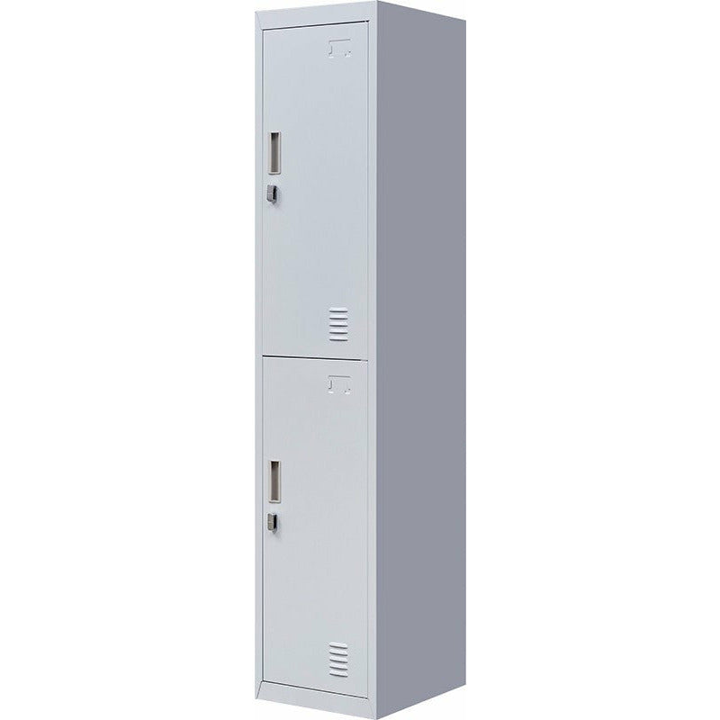 2-Door Vertical Locker for Office Gym Shed School Home Storage