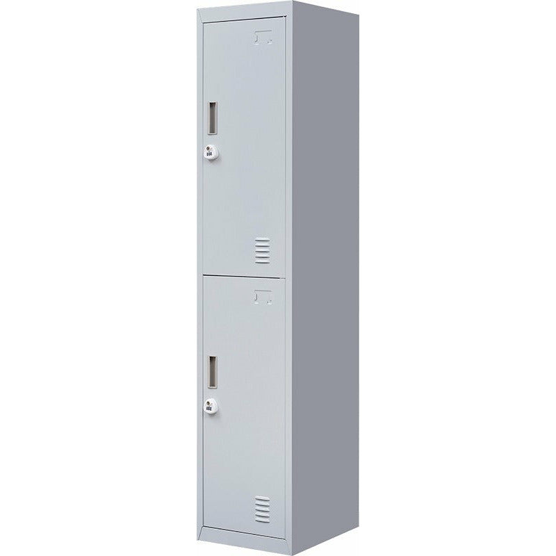 2-Door Vertical Locker for Office Gym Shed School Home Storage