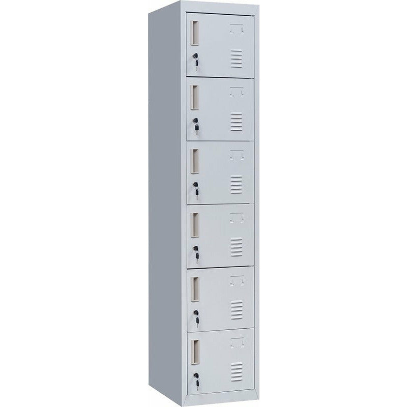 6-Door Locker for Office Gym Shed School Home Storage