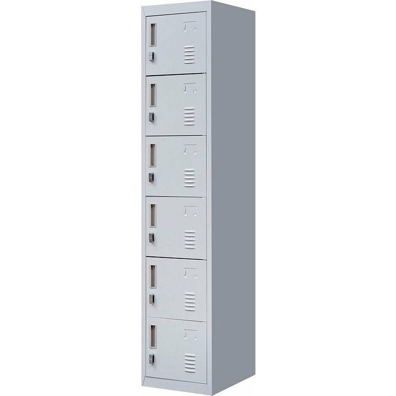 6-Door Locker for Office Gym Shed School Home Storage