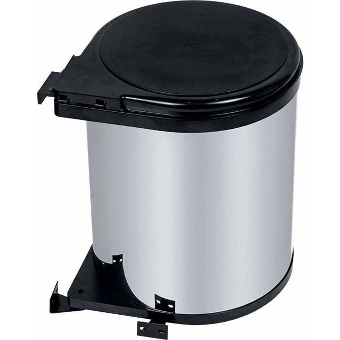 Kitchen Swing Pull Out Bin Stainless Steel Garbage Rubbish Waste Trash Can 14L