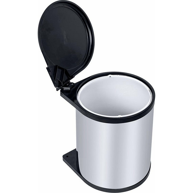 Kitchen Swing Pull Out Bin Stainless Steel Garbage Rubbish Waste Trash Can 14L