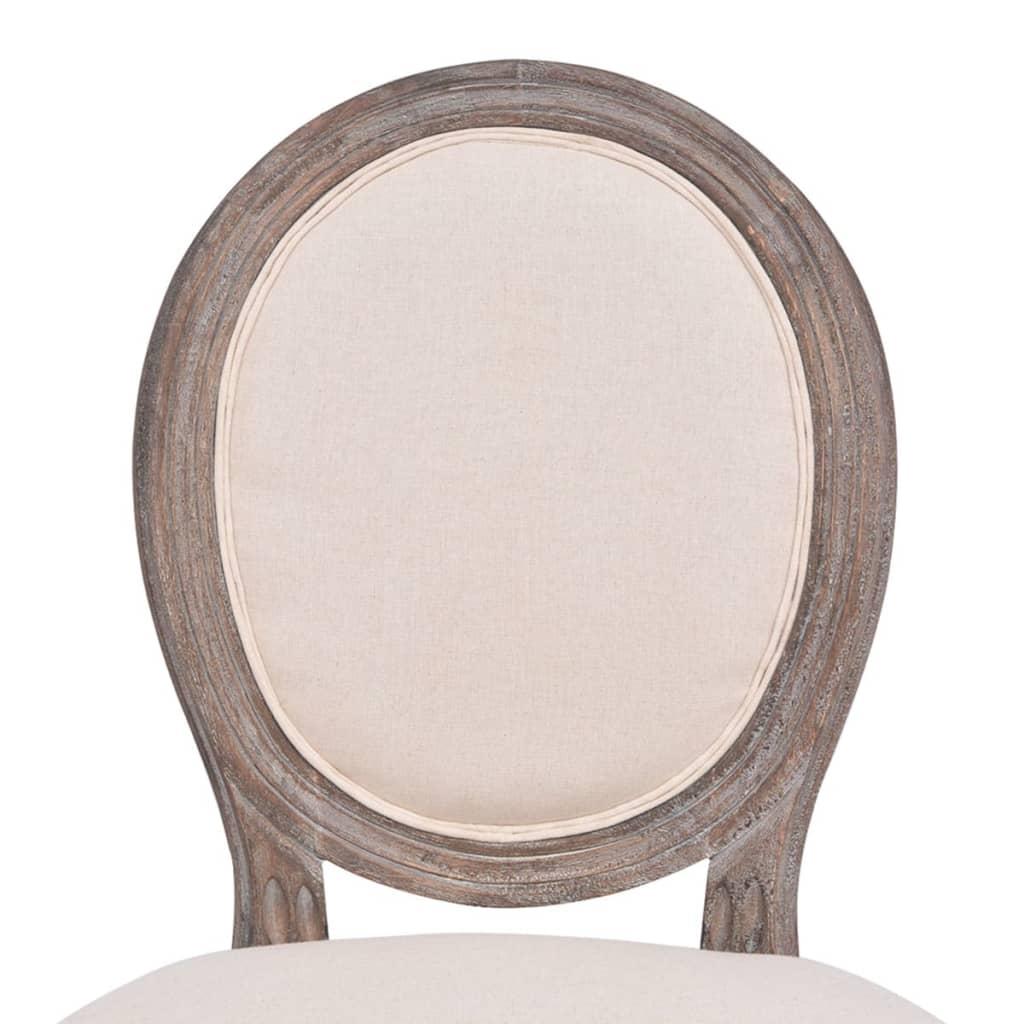 Dining Chairs 6 pcs Cream Fabric