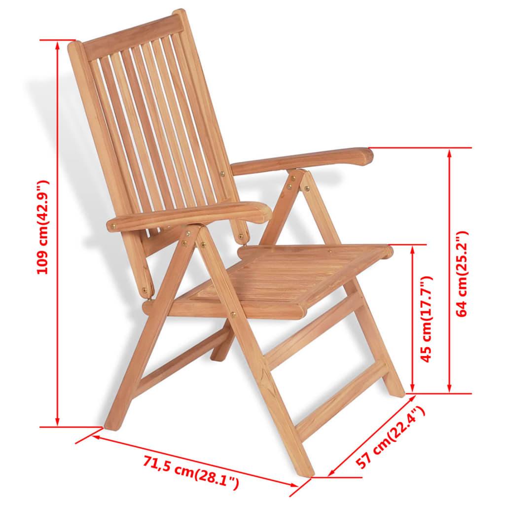 Reclining Garden Chairs 2 pcs Solid Teak Wood