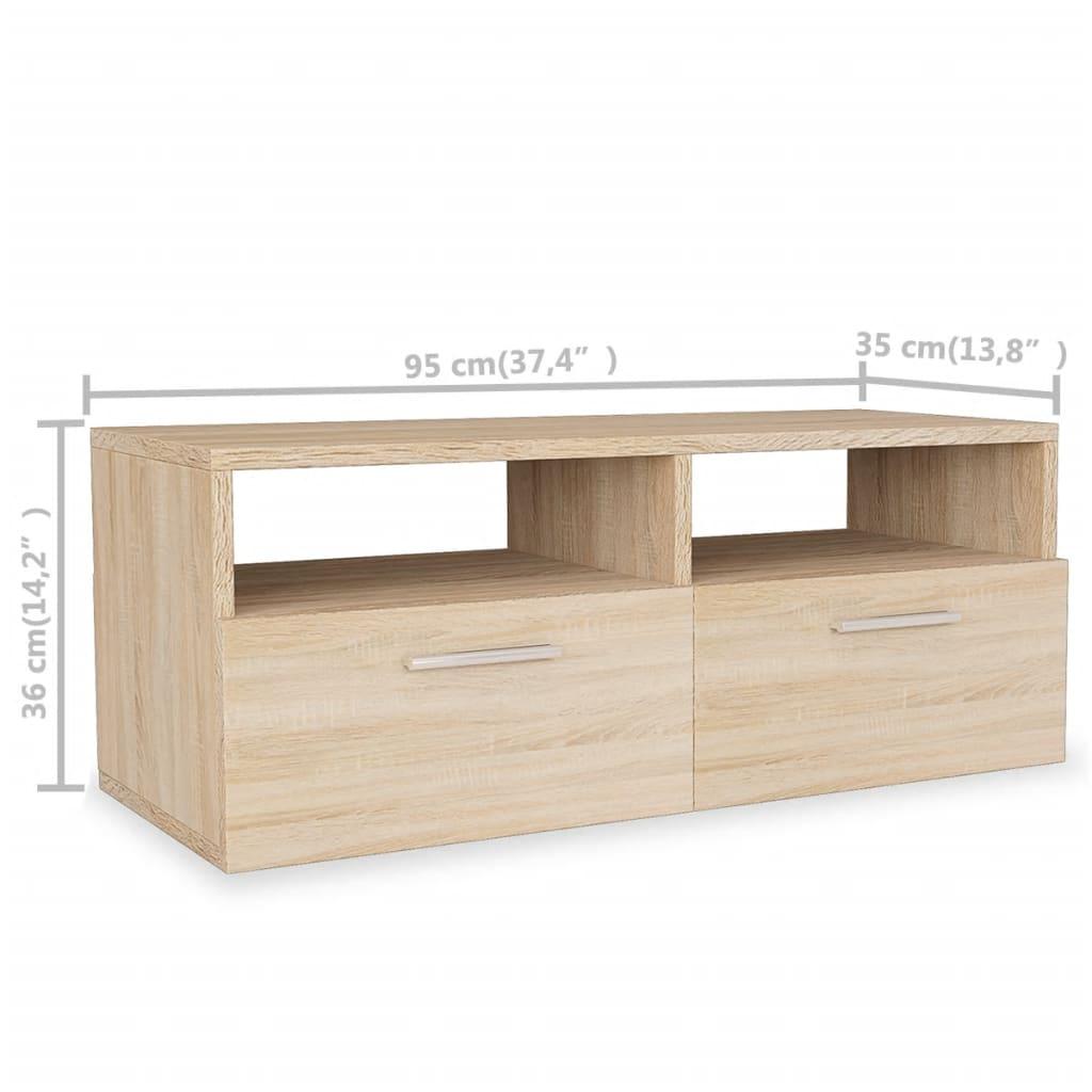 TV Cabinet Engineered Wood 95x35x36 cm Oak