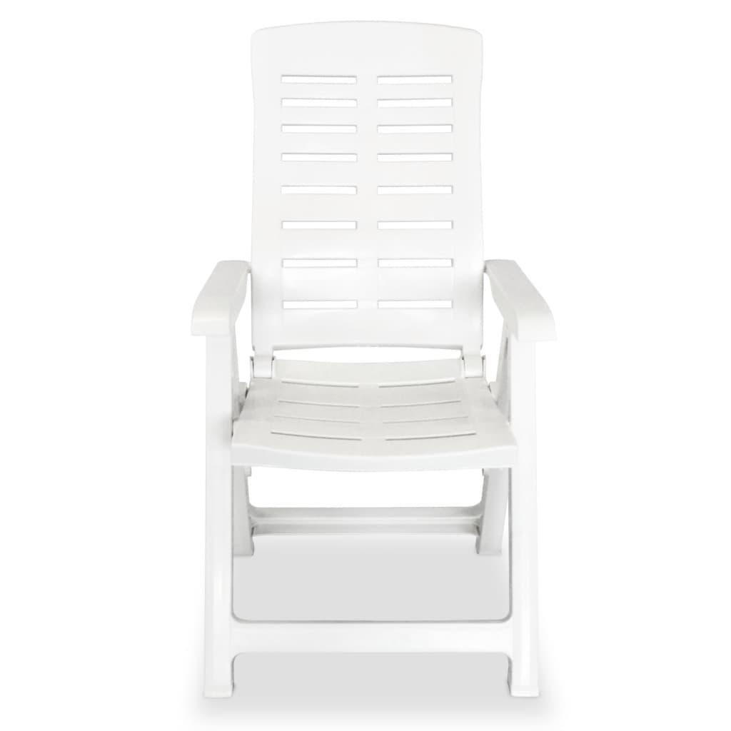 Reclining Garden Chairs 2 pcs Plastic White