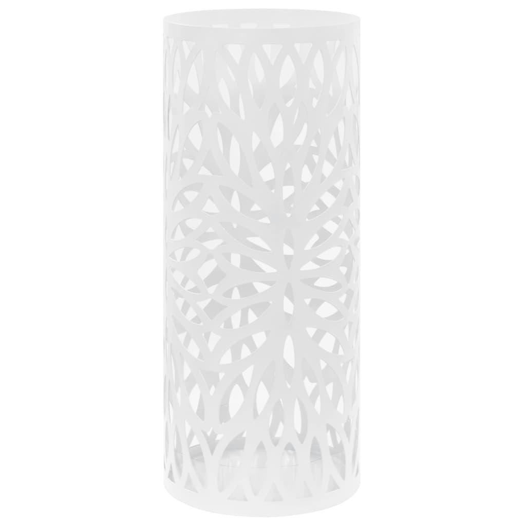Umbrella Stand Leaves Steel White