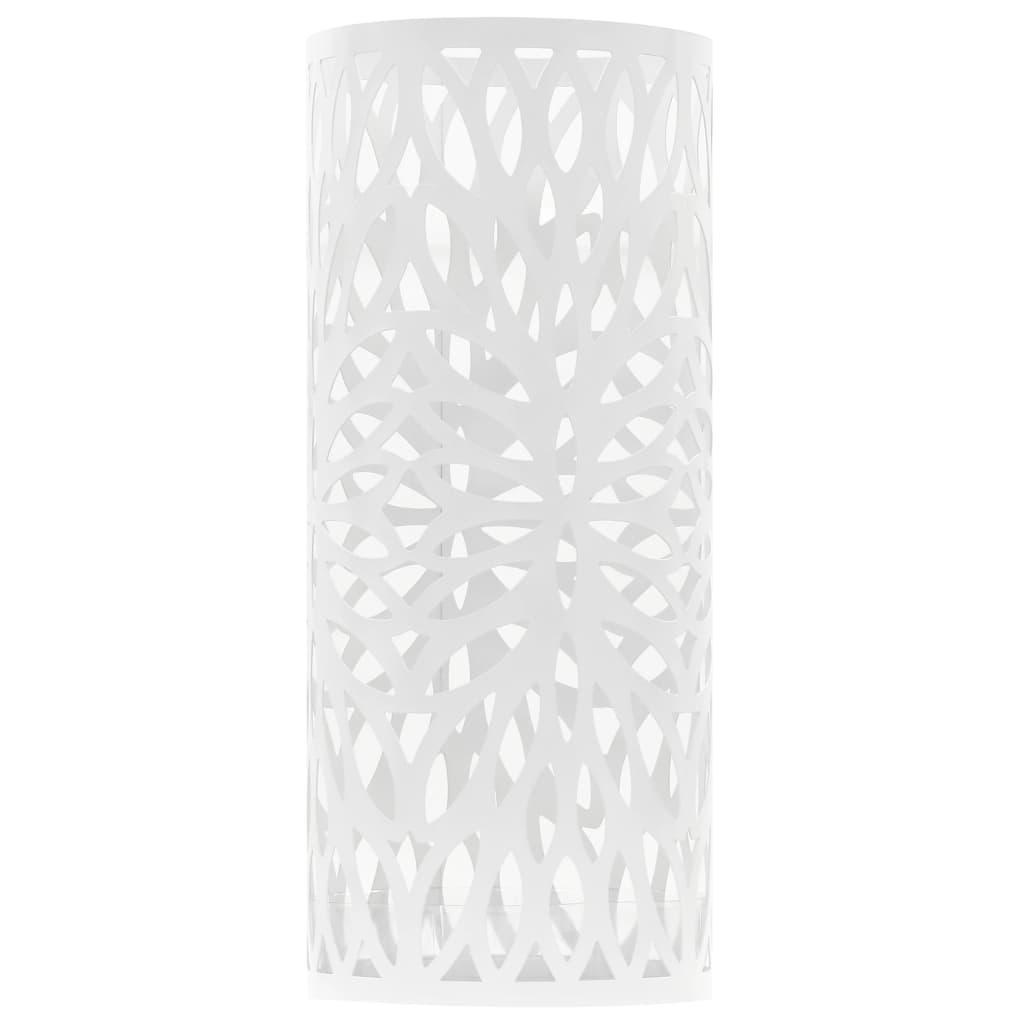 Umbrella Stand Leaves Steel White