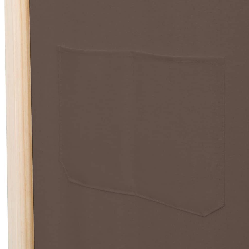 6-Panel Room Divider Brown 240x170x4 cm Fabric