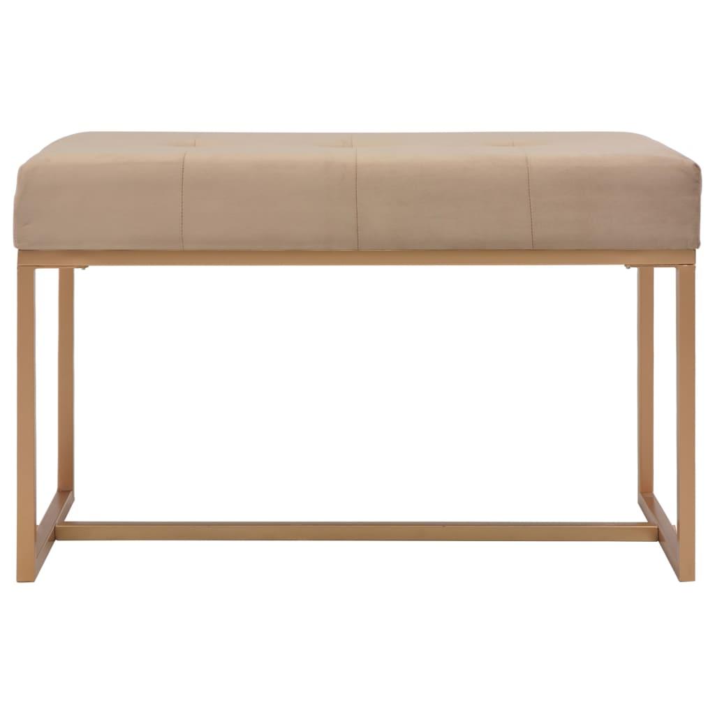 Bench 80 cm Beige Velvet