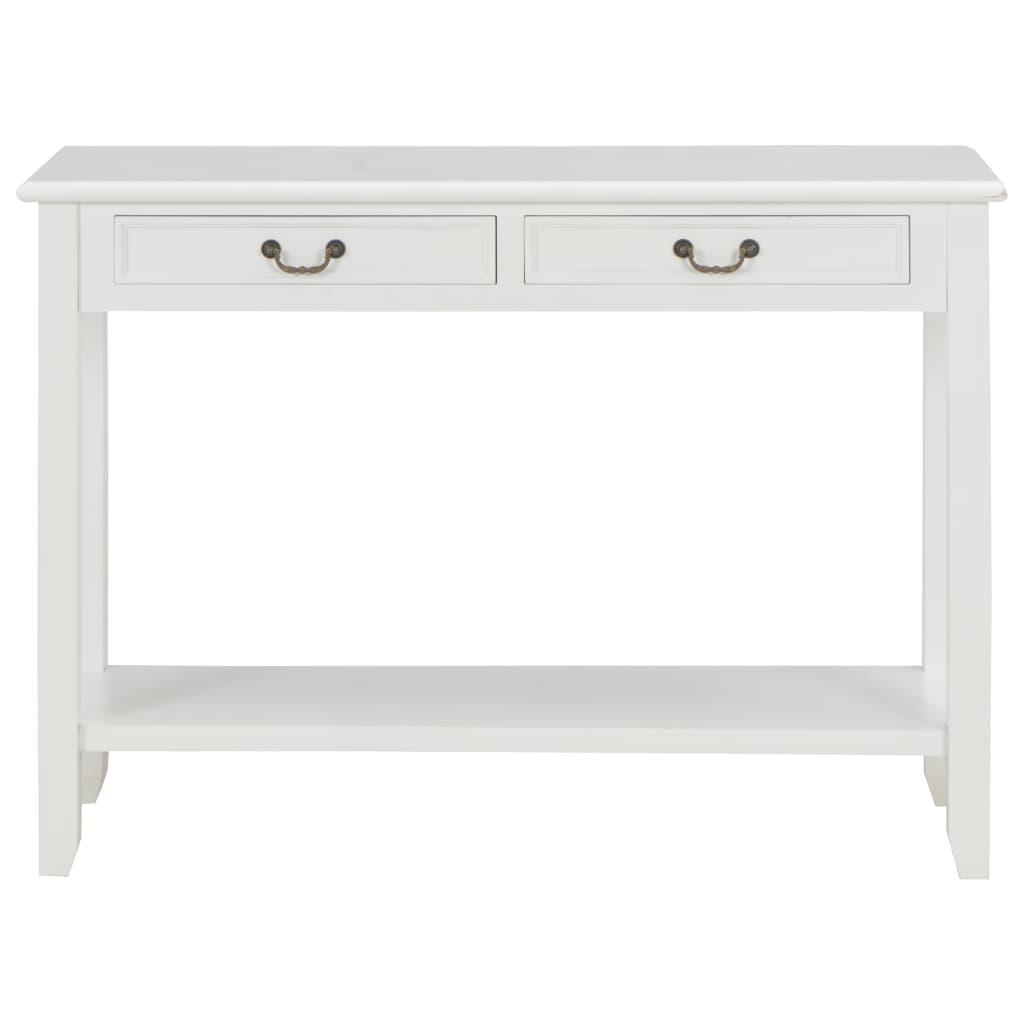 Console Table White 110x35x80 cm Wood