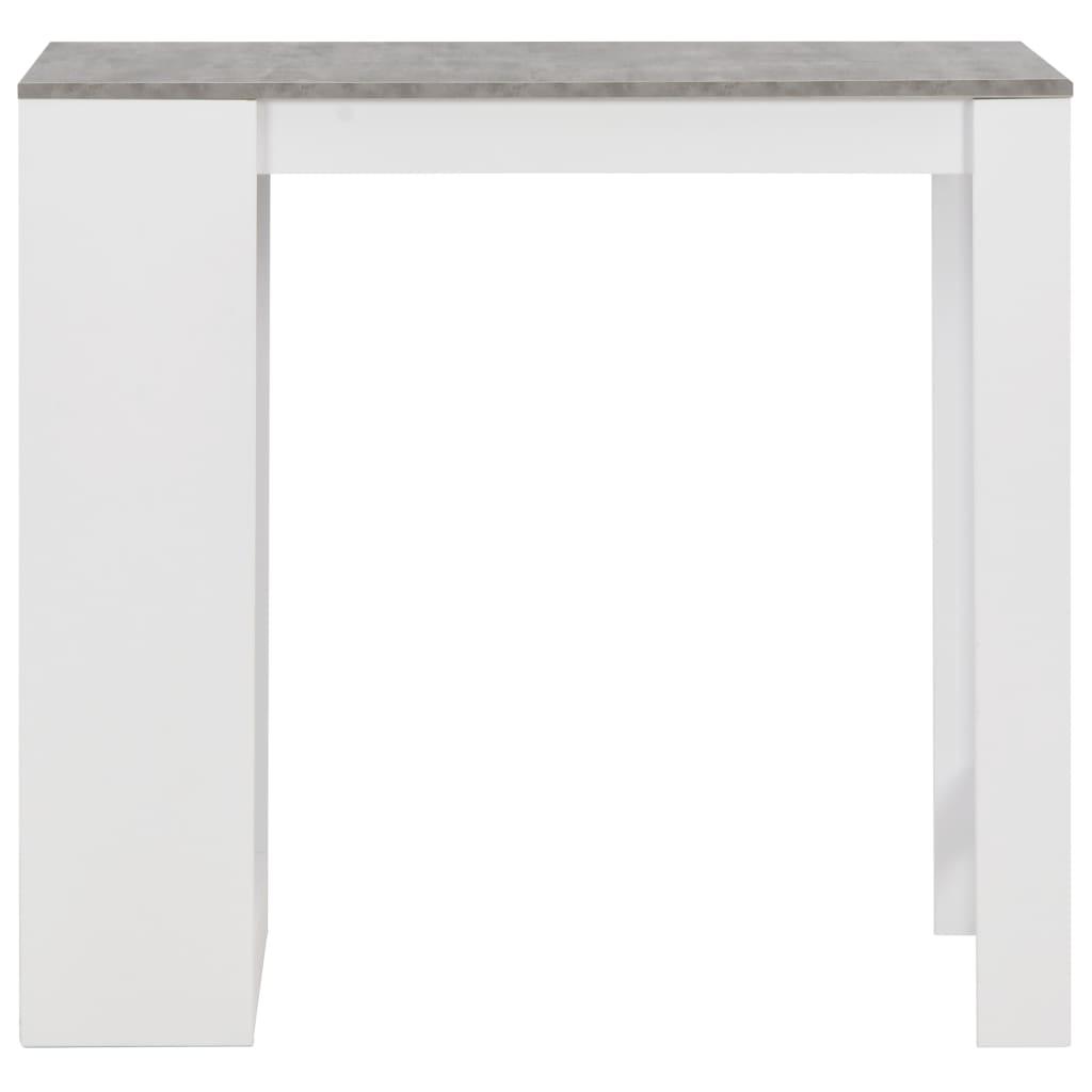 Bar Table with Shelf White 110x50x103 cm
