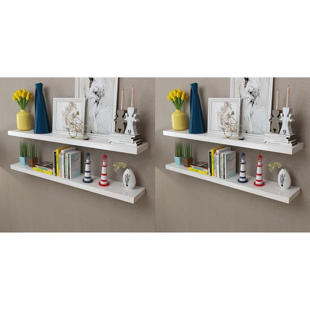 Wall Shelves 4 pcs White 120 cm