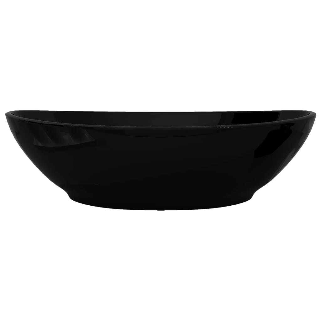 Luxury Ceramic Basin Oval-shaped Sink Black 40 x 33 cm