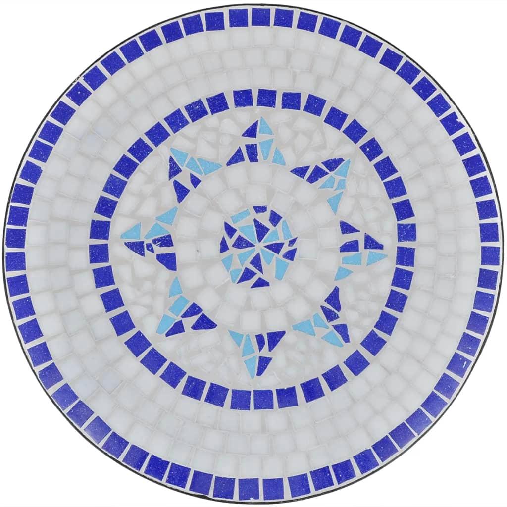 Bistro Table Blue and White 60 cm Mosaic