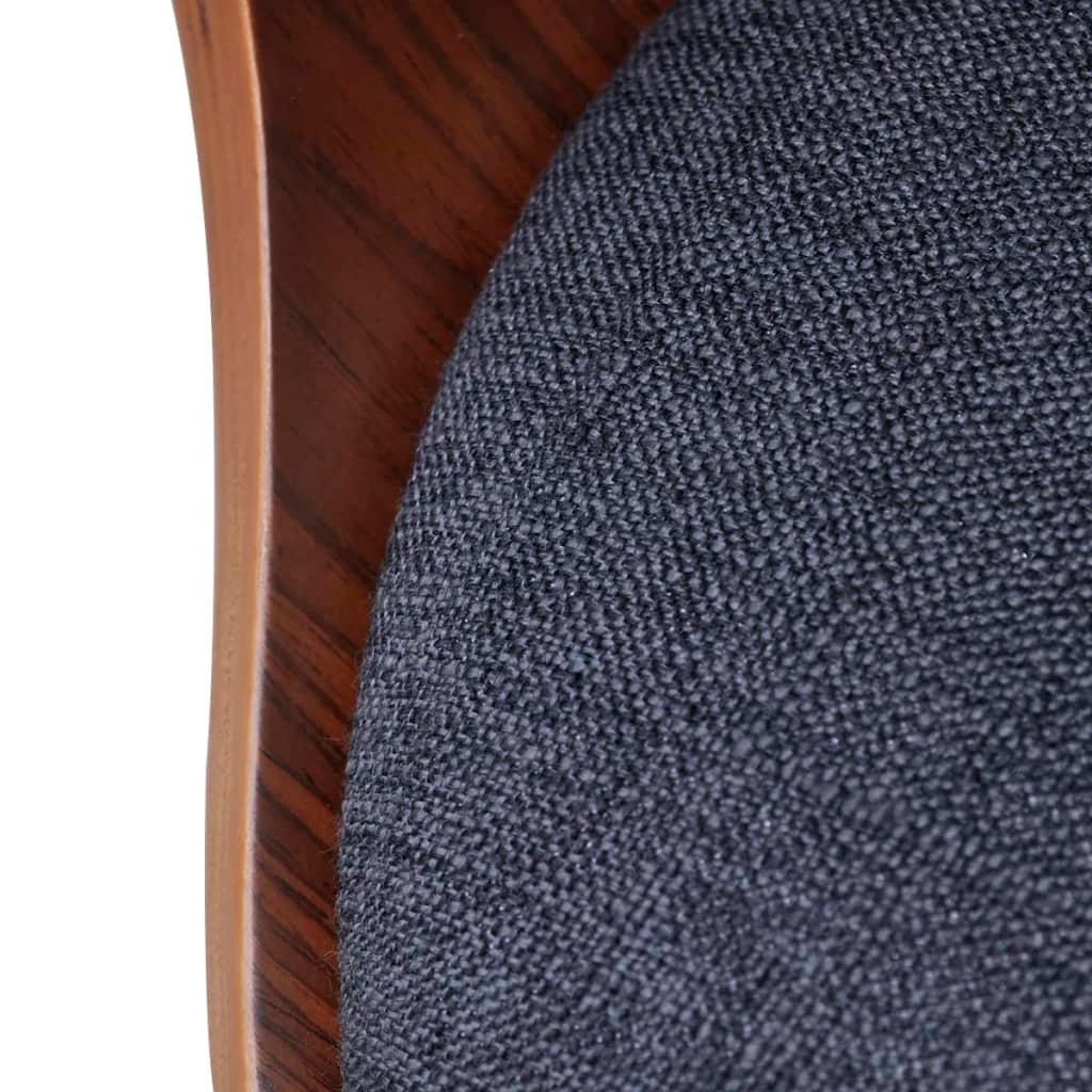 Dining Chairs 6 pcs Dark Grey Bent Wood and Fabric