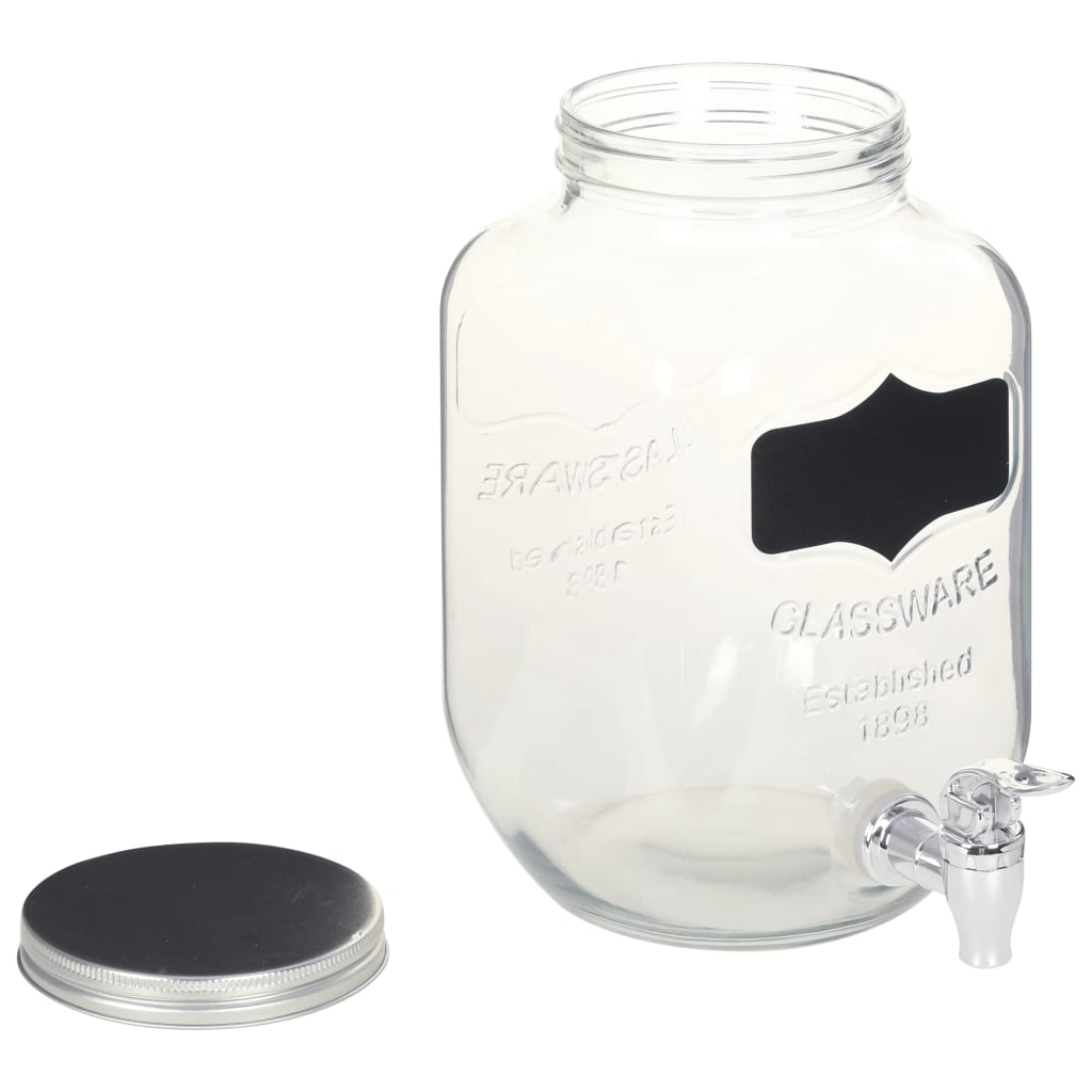 Beverage Dispensers 2 pcs with Stand 2 x 4 L Glass