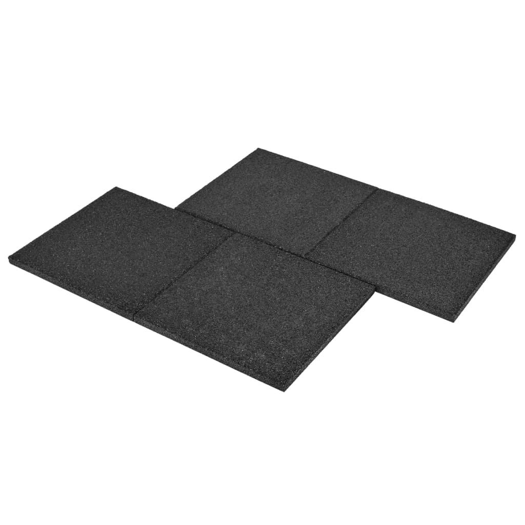 Fall Protection Tiles 12 pcs Rubber 50x50x3 cm Black