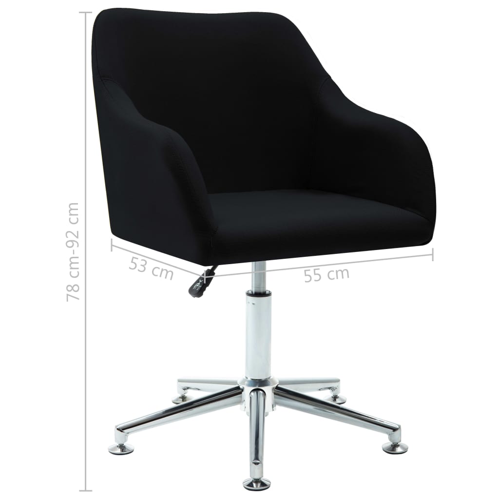 Swivel Dining Chair Black Fabric