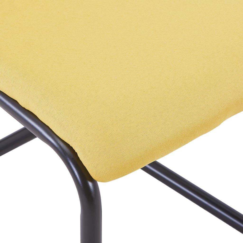 Cantilever Dining Chairs 2 pcs Yellow Fabric