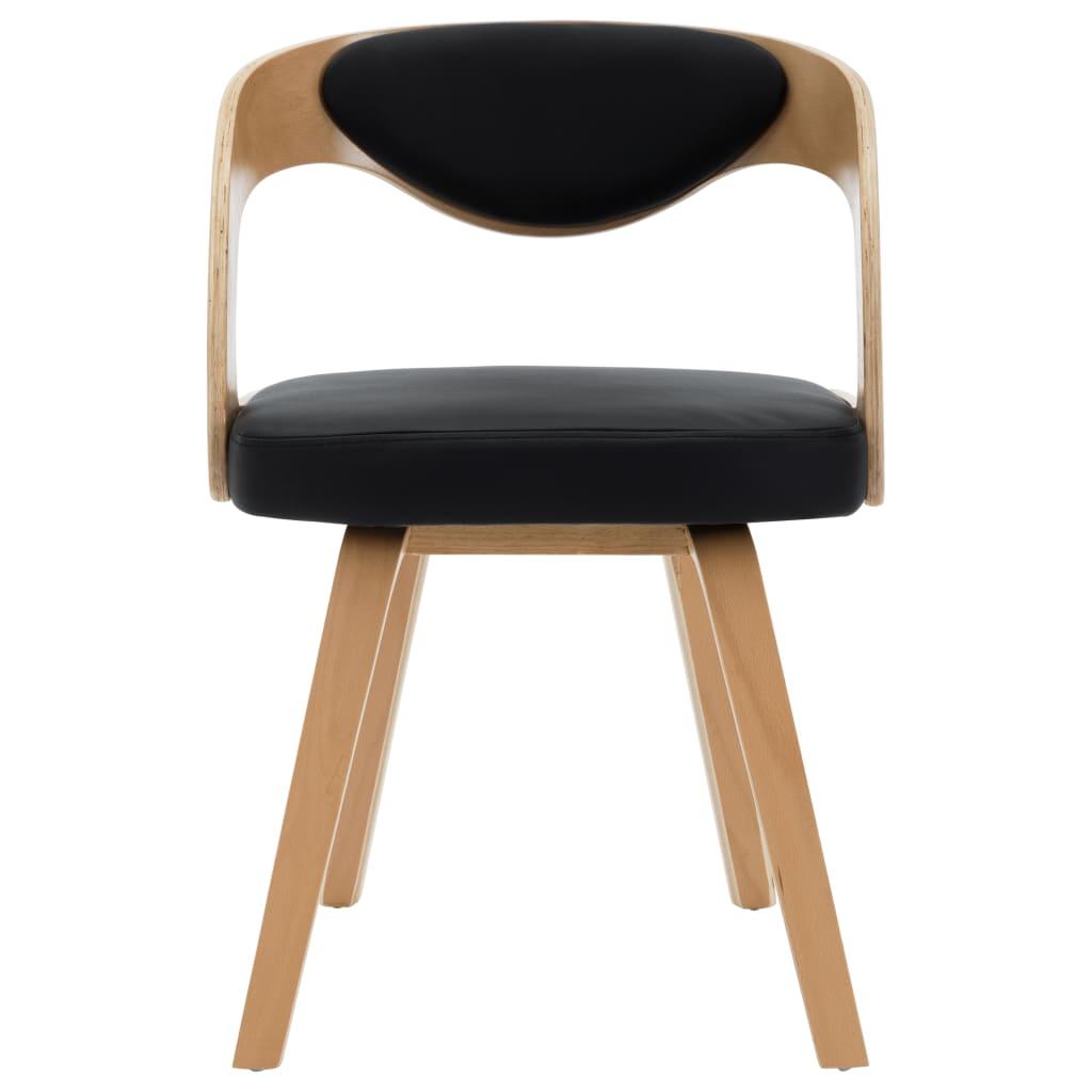 Dining Chairs 2 pcs Black Bent Wood and Faux Leather