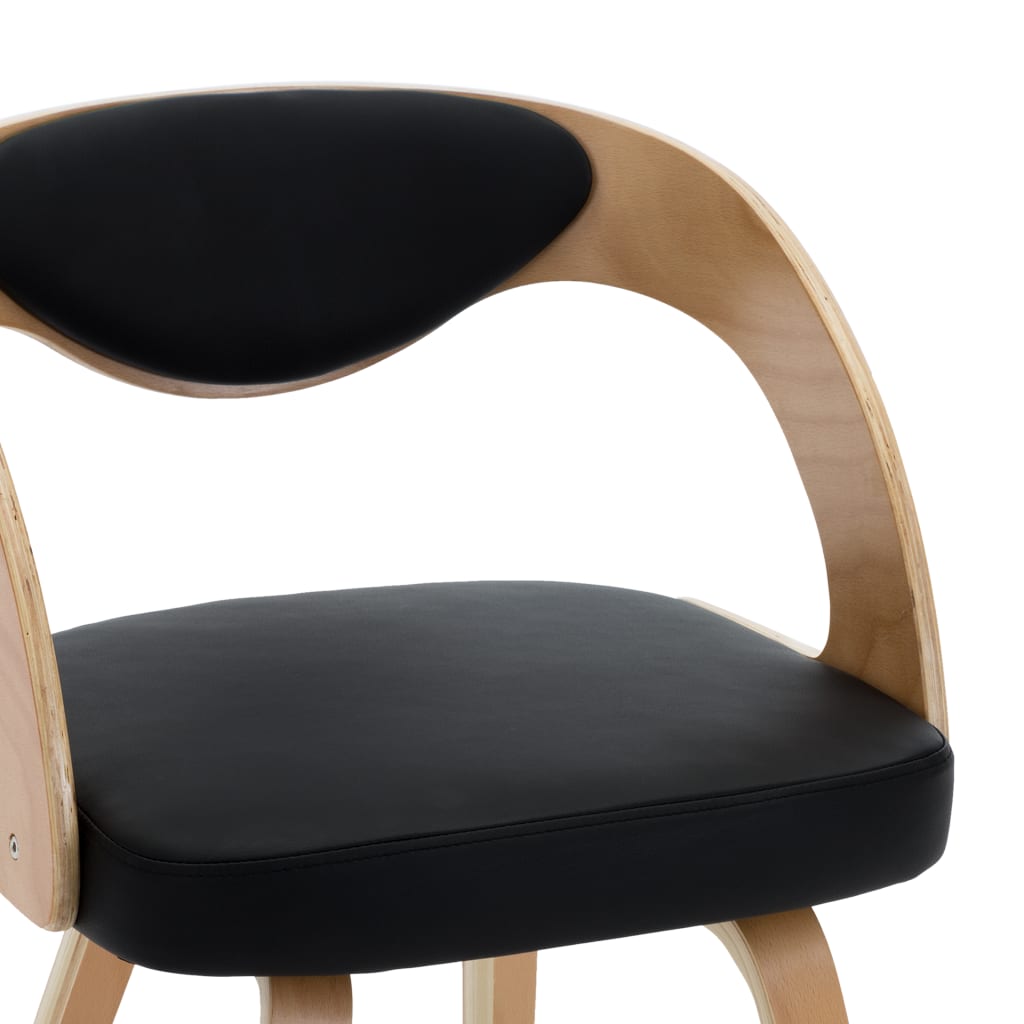 Dining Chairs 2 pcs Black Bent Wood and Faux Leather