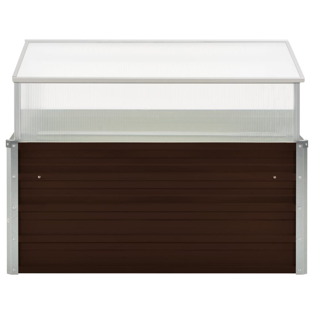 Greenhouse Brown 100x100x85 cm Galvanised Steel