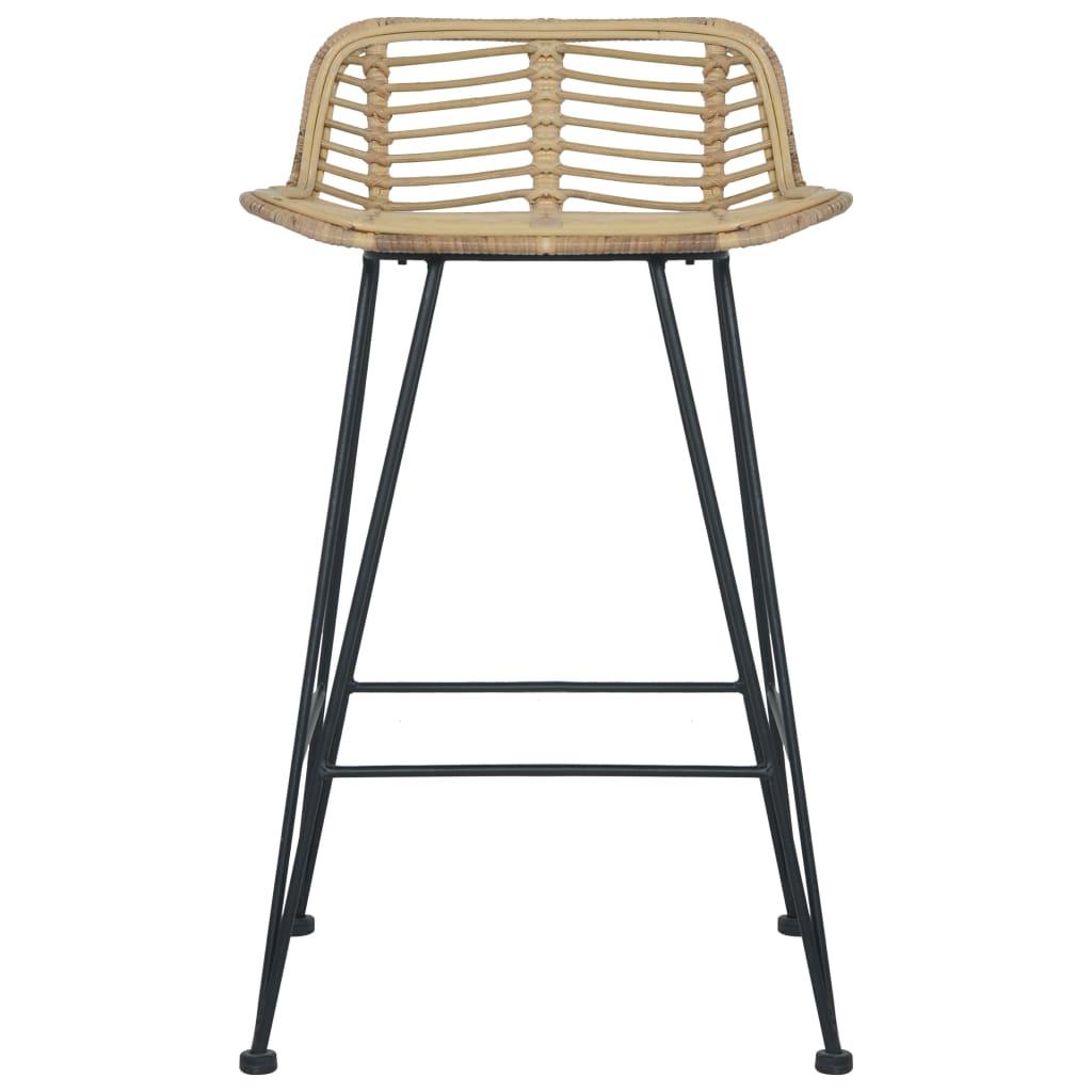 Bar Chairs 2 pcs Natural Rattan