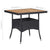 Outdoor Dining Table Black Poly Rattan and Solid Acacia Wood