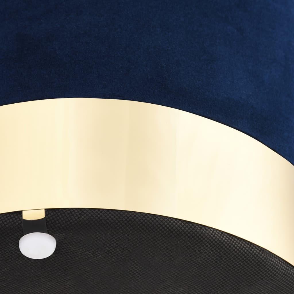 Stool Blue and Gold Velvet 28 x 36 cm