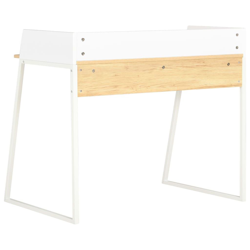 Desk White and Oak 90x60x88 cm