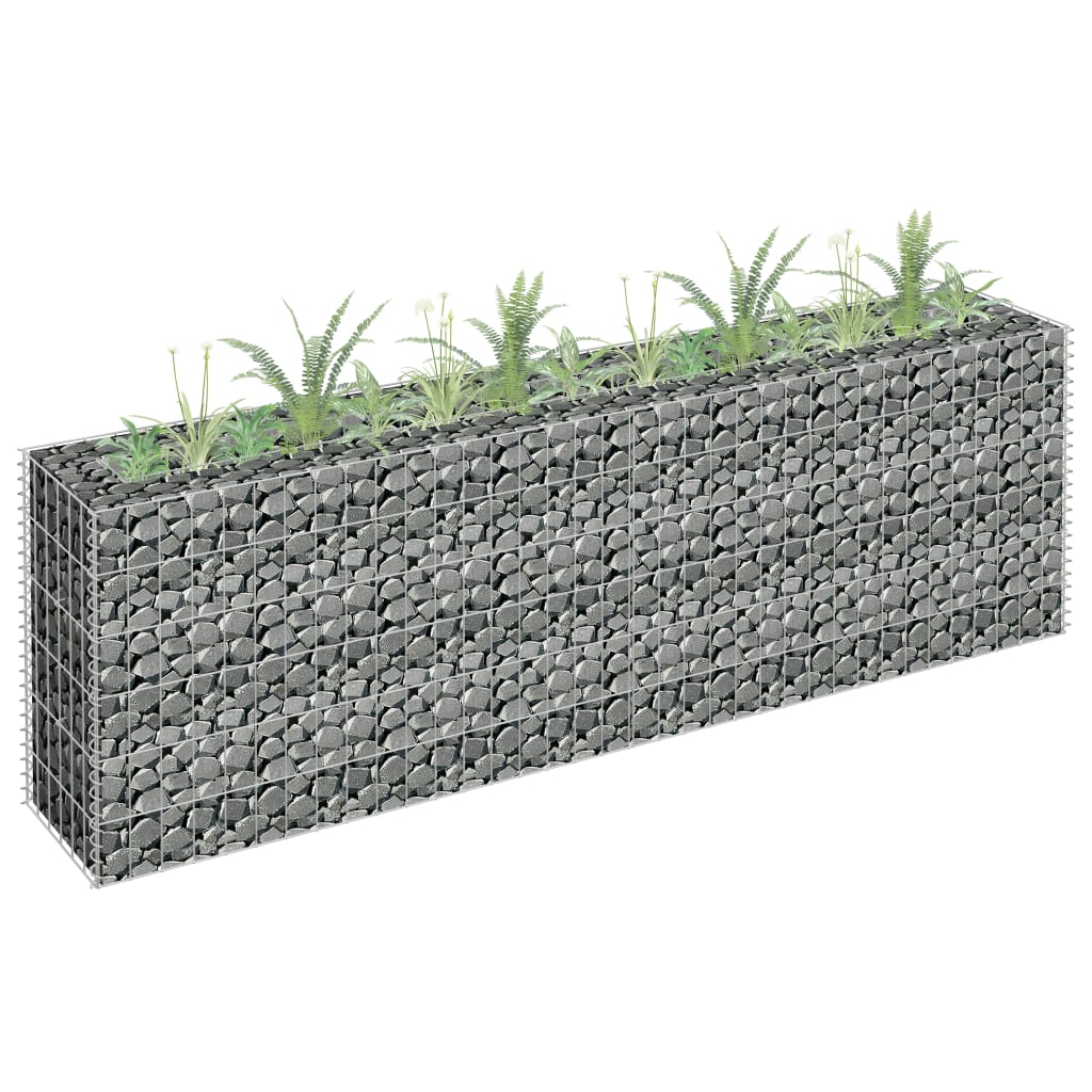Gabion Raised Bed Galvanised Steel 180x30x60 cm