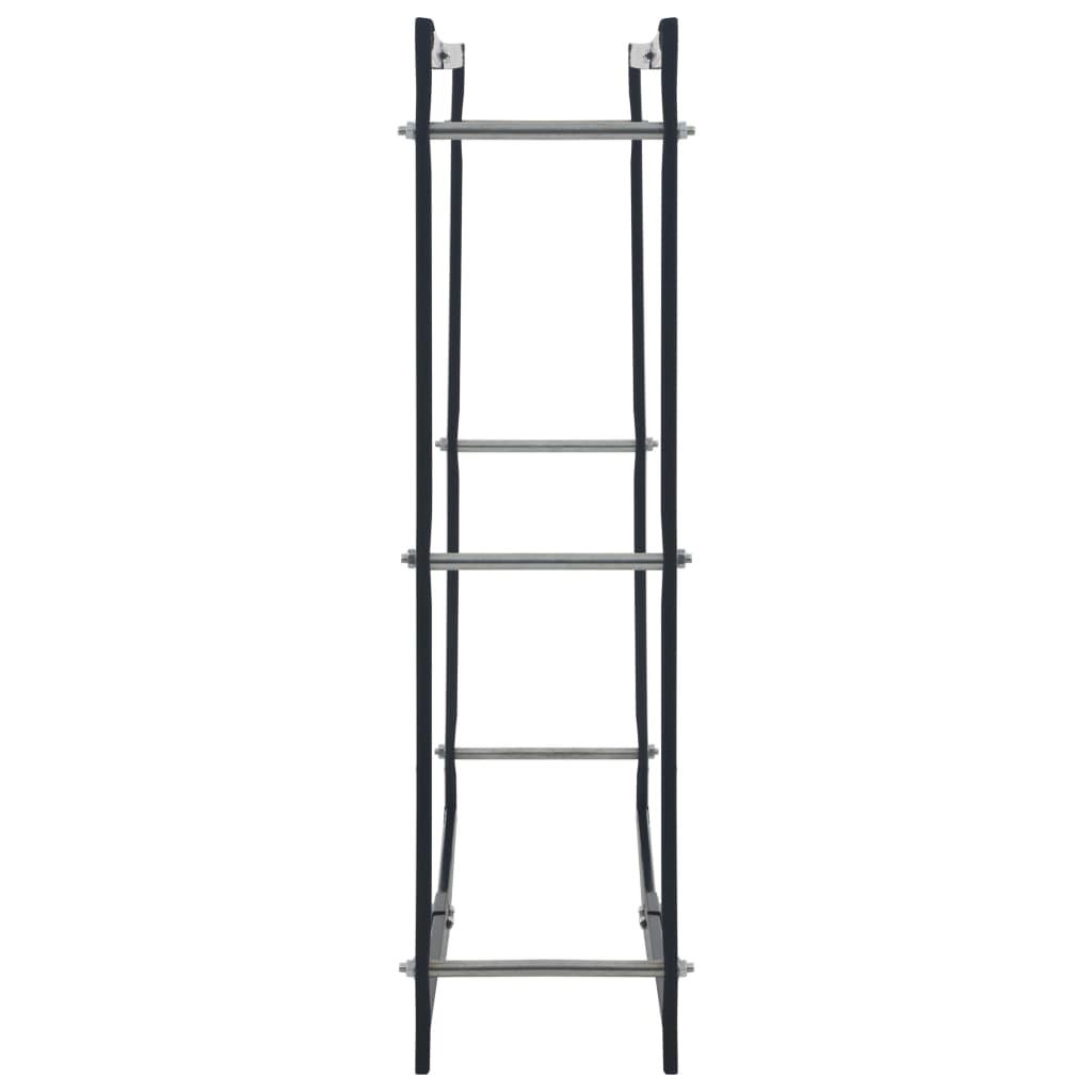 Firewood Rack Black 100x25x100 cm Steel