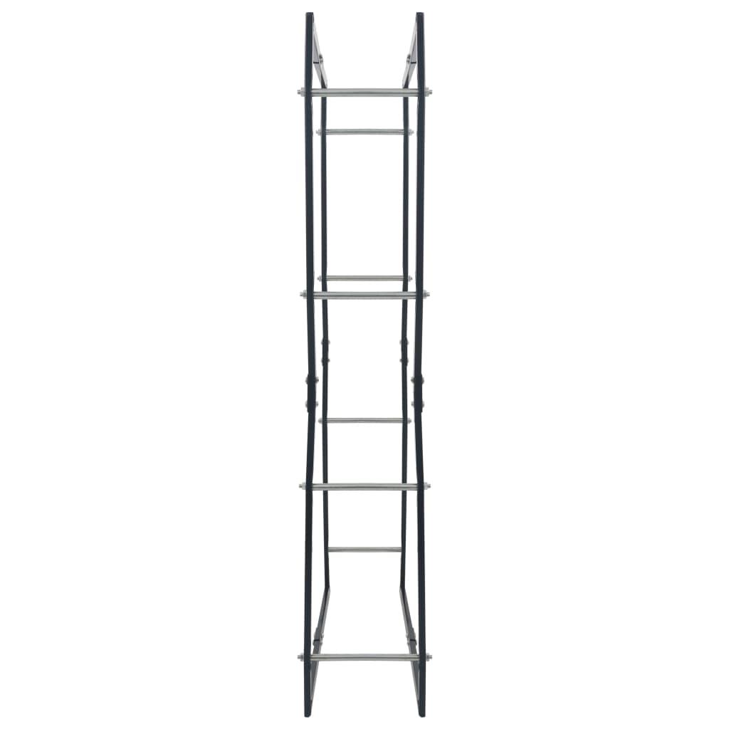 Firewood Rack Black 80x25x150 cm Steel