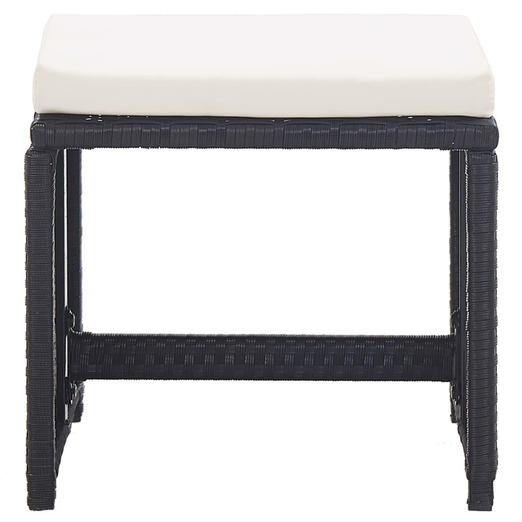 15 Piece Outdoor Dining Set with Cushions Poly Rattan Black