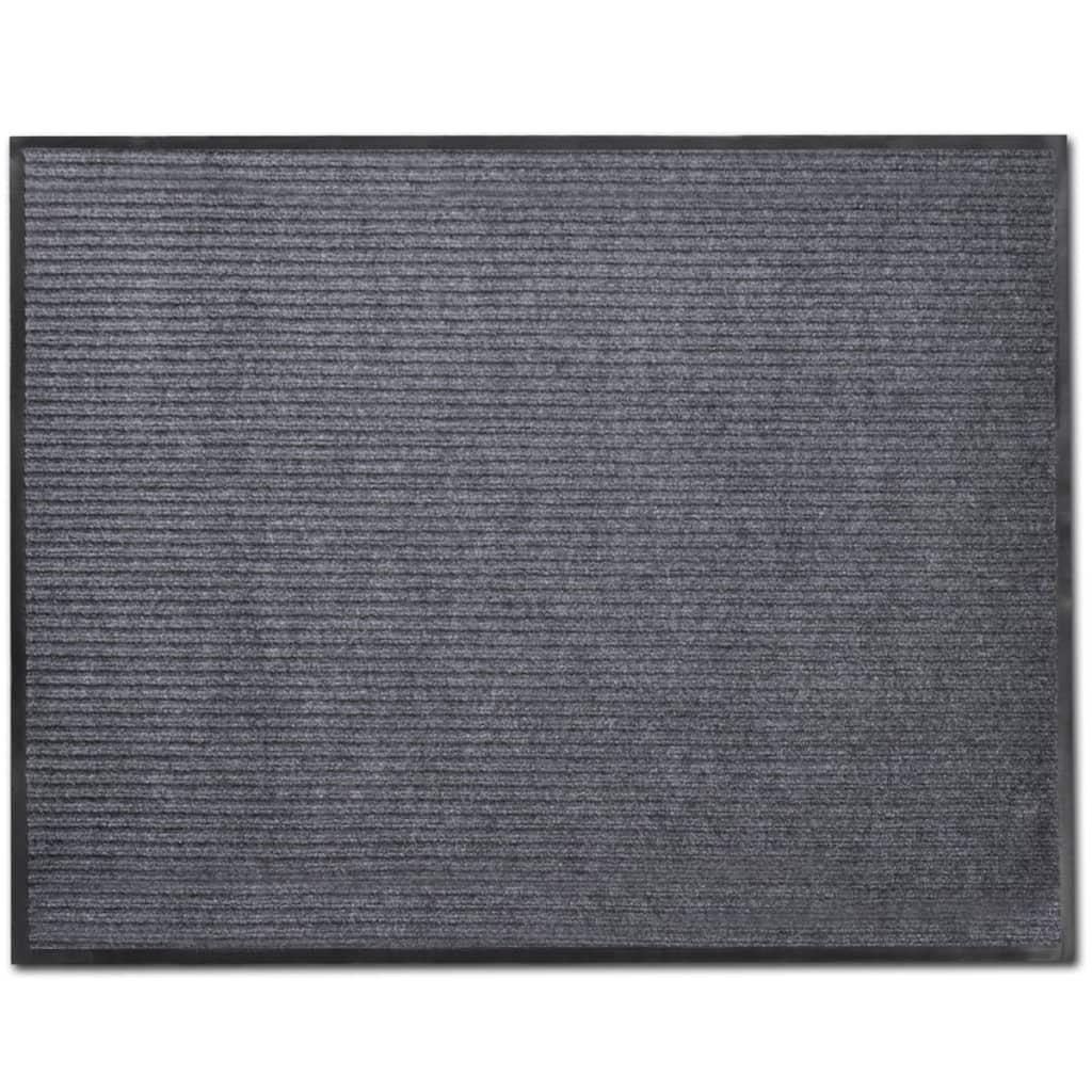 PVC Door Mats 2 pcs Grey 90x60 cm