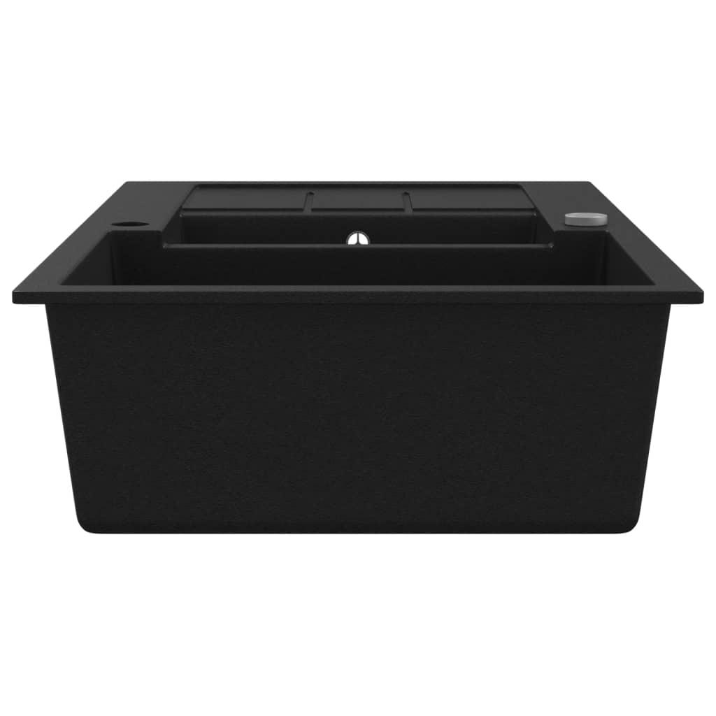 Granite Kitchen Sink Double Basin Black