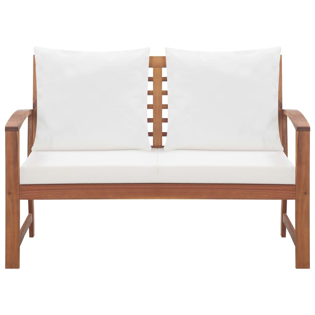 4 Piece Garden Lounge Set with Cushions Solid Acacia Wood