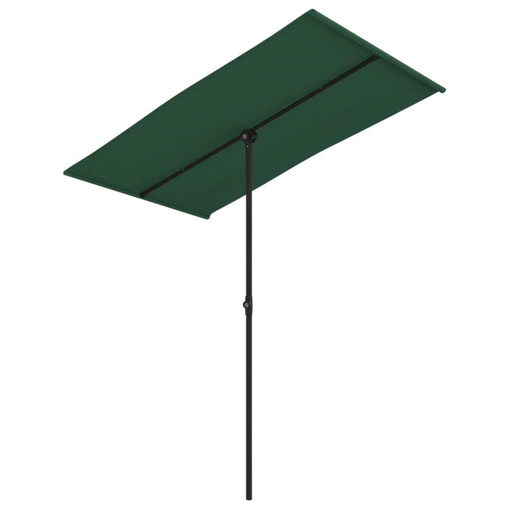 Garden Parasol with Aluminium Pole 180x110 cm Green