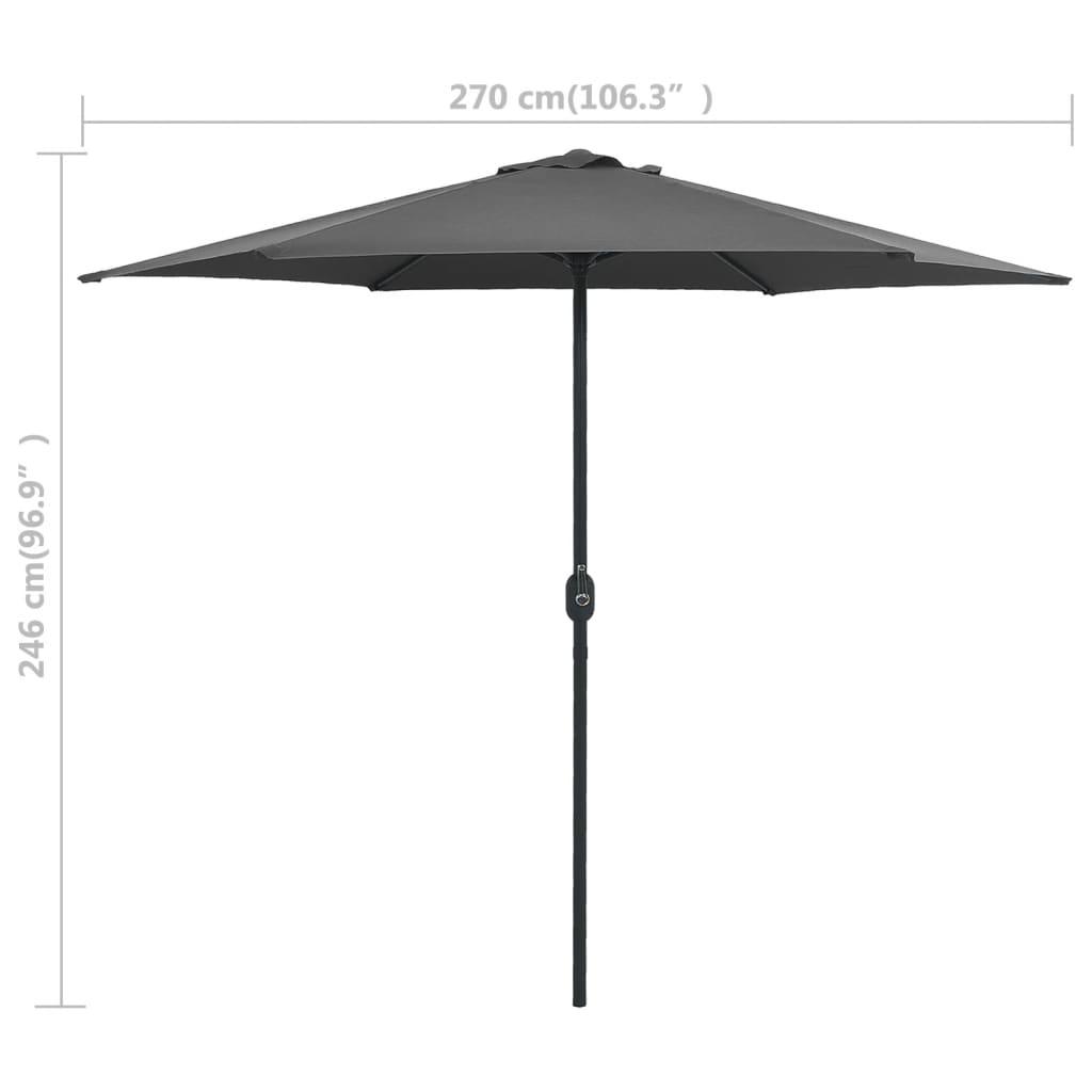 Garden Parasol with Aluminium Pole 270x246 cm Anthracite