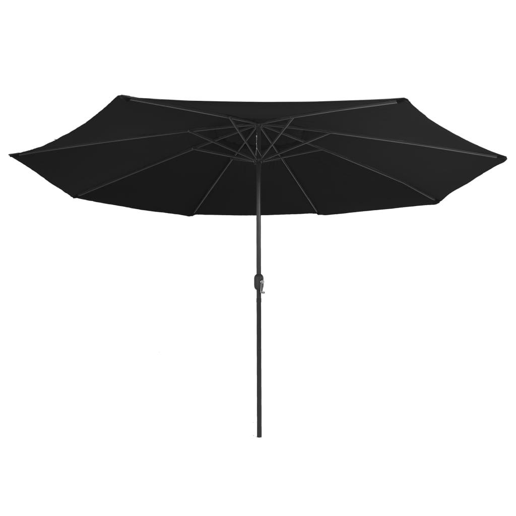 Garden Parasol with Metal Pole 390 cm Black